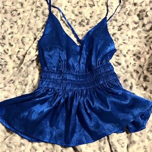 Elegant Blue Sleeveless Top